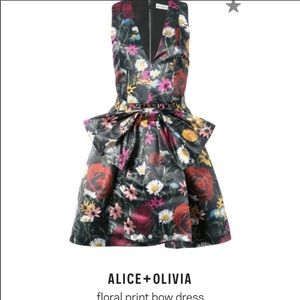 Alice & Olivia floral dress with bow belt